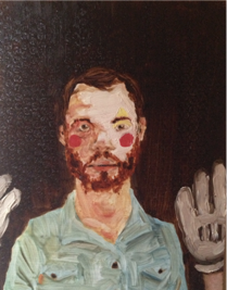 ANDRE ETHIER   (1977-            ) Canadian 
Titled: Untitled (Alone), 2002
Medium: Oil on board
Size:  14” x 11” (35.6 x 27.9cm)
Signed and dated verso