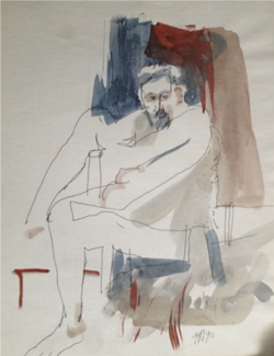 THOMAS SHERLOCK HODGSON CGP CSPWC OSA P11 RCA (1924-2006) Canadian
Titled: Self-Portrait, 1990